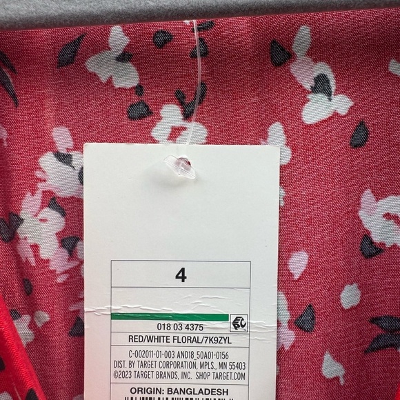 A New Day Red Floral Short-Sleeve Maxi Dress Size 4 - Picture 4 of 14